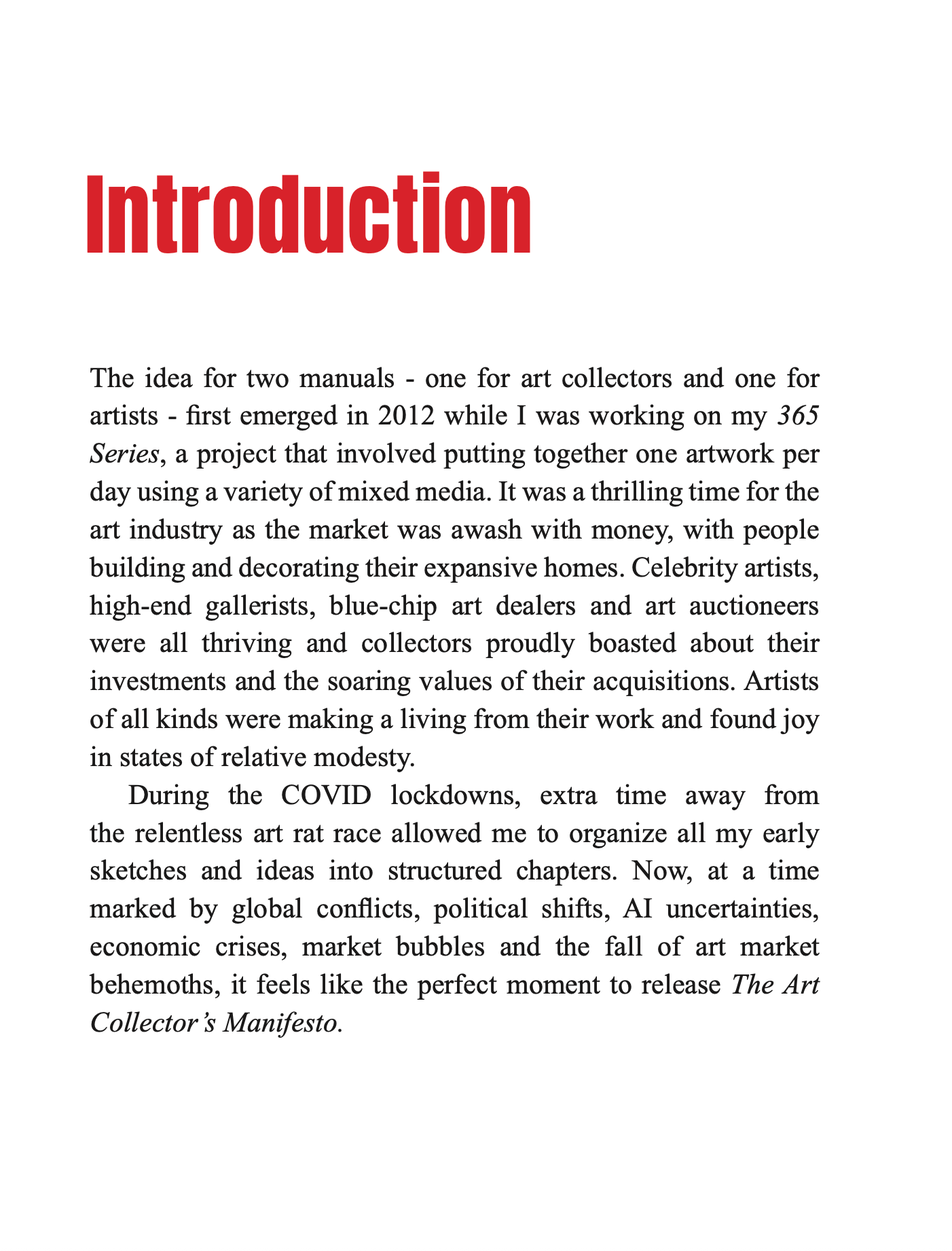 The Art Collector's Manifesto